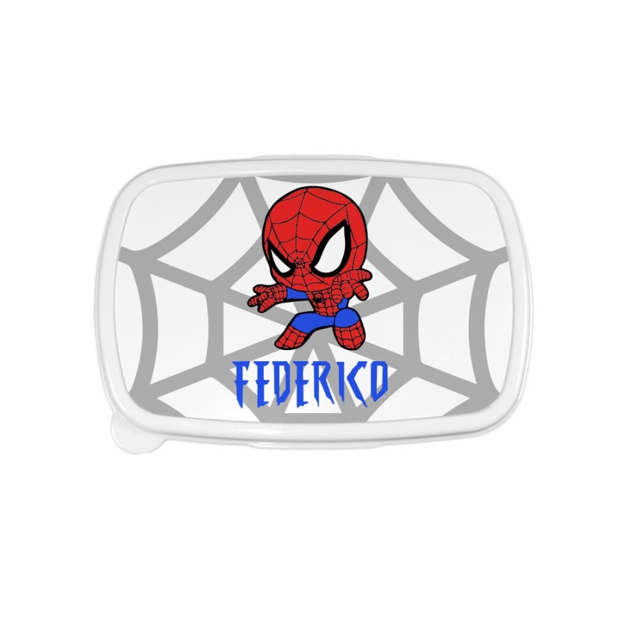 Porta pranzo e merenda personalizzato con nome baby spiderman Cartoon