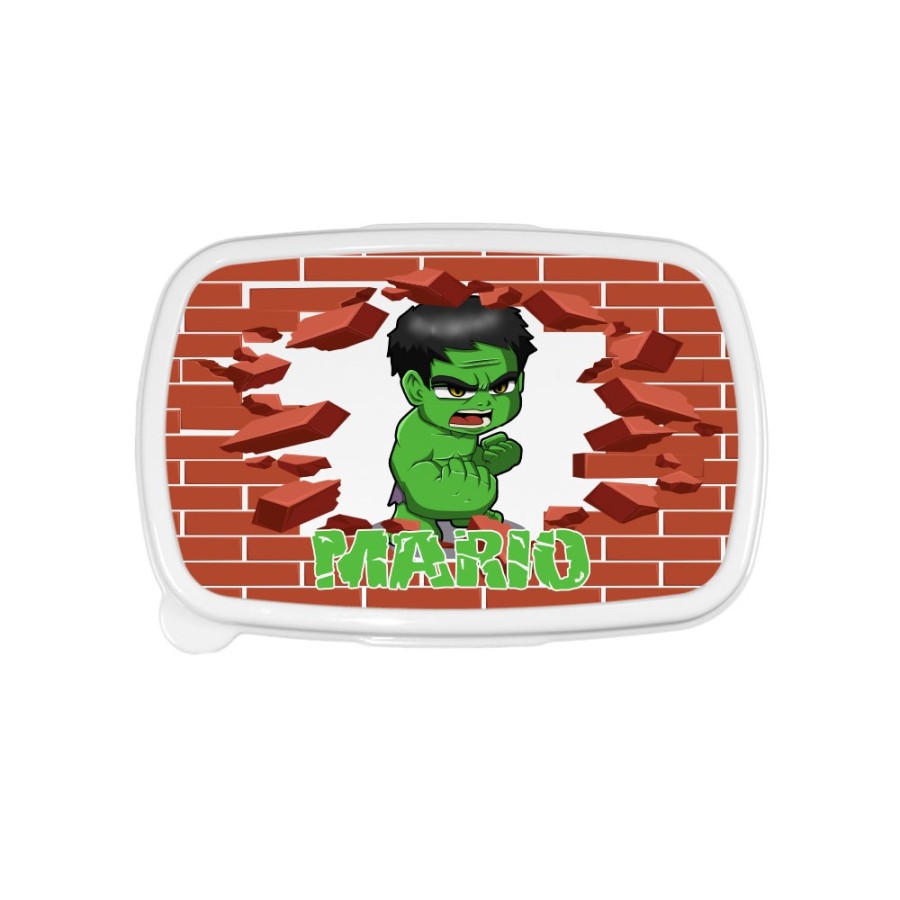 Porta pranzo e merenda personalizzato con nome baby hulk Cartoon