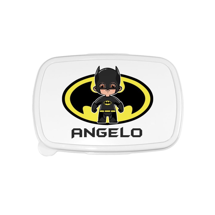 Porta pranzo e merenda personalizzato con nome baby batman Cartoon