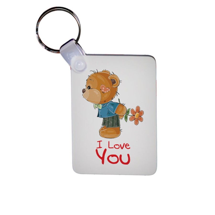 Portachiavi personalizzabile con nome i love you con orsetto Love