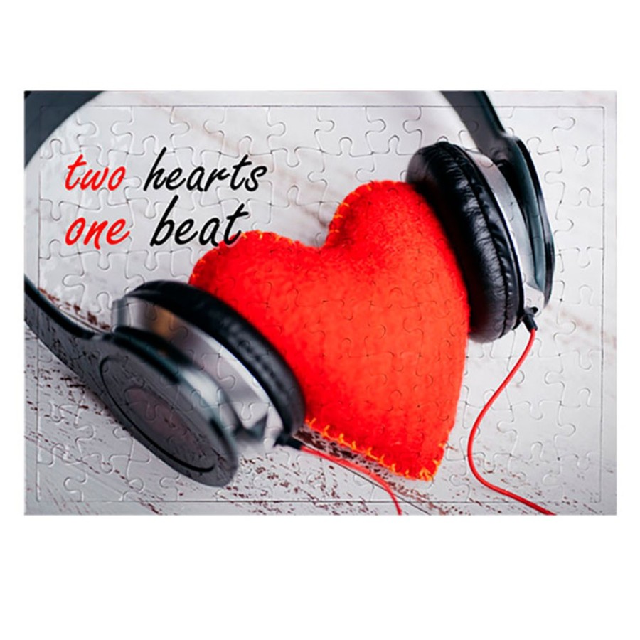 Foto puzzle personalizzabile con nomi two hearts one beat Love