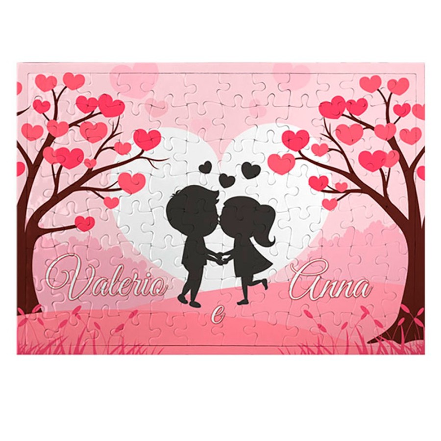 Foto puzzle personalizzato con nomi coppia romantica Love