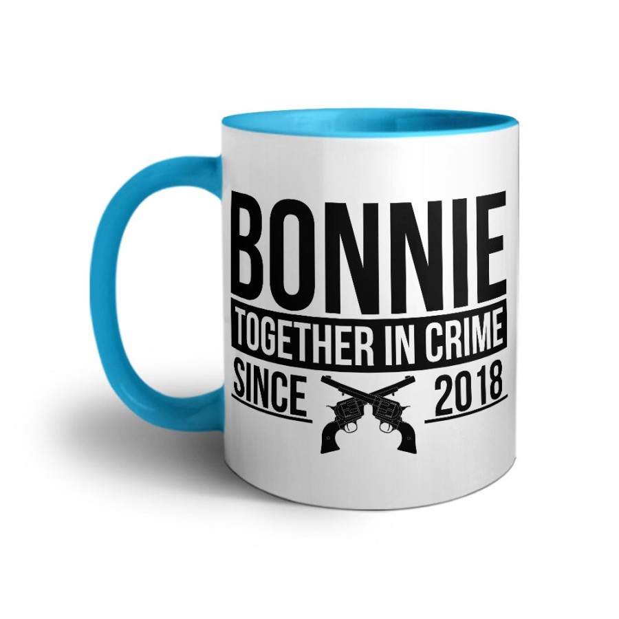 Tazza personalizzata con anno bonnie together in crime since Love