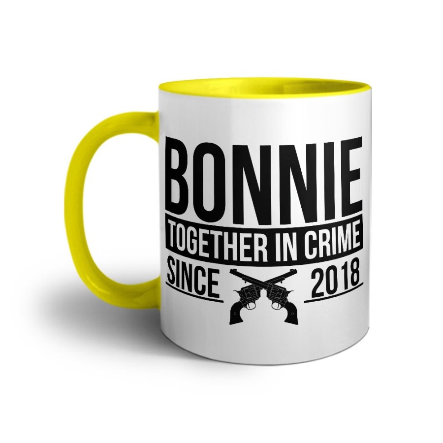 Tazza personalizzata con anno bonnie together in crime since Love