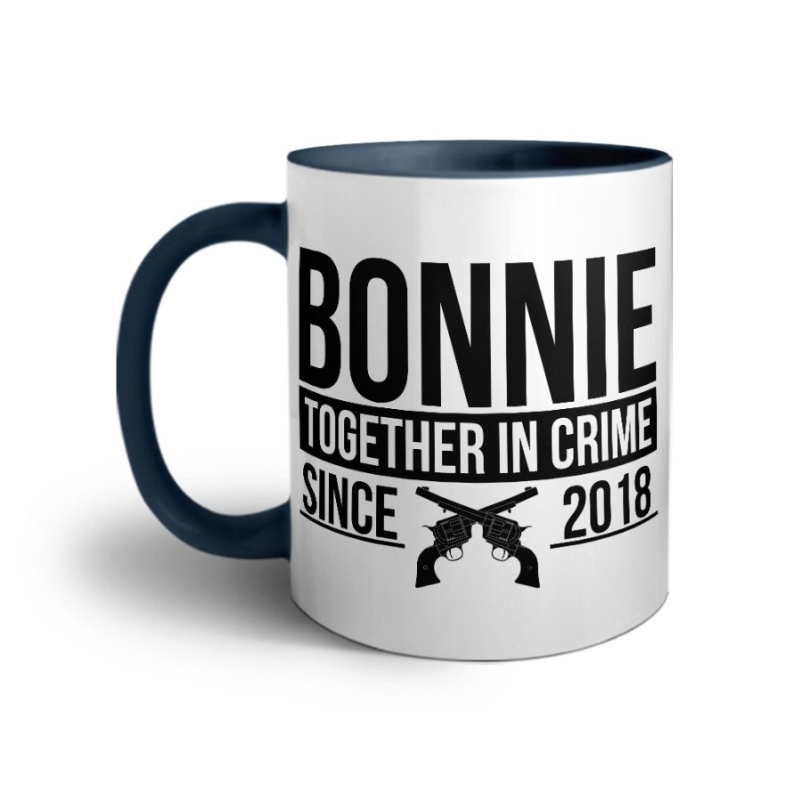 Tazza personalizzata con anno bonnie together in crime since Love