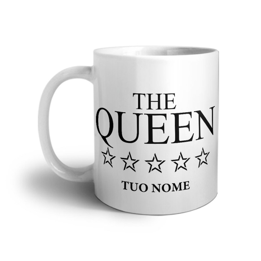 Tazza personalizzabile con nome his queen with star Love