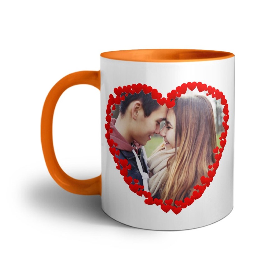 Tazza personalizzata con foto cuore di rose Love