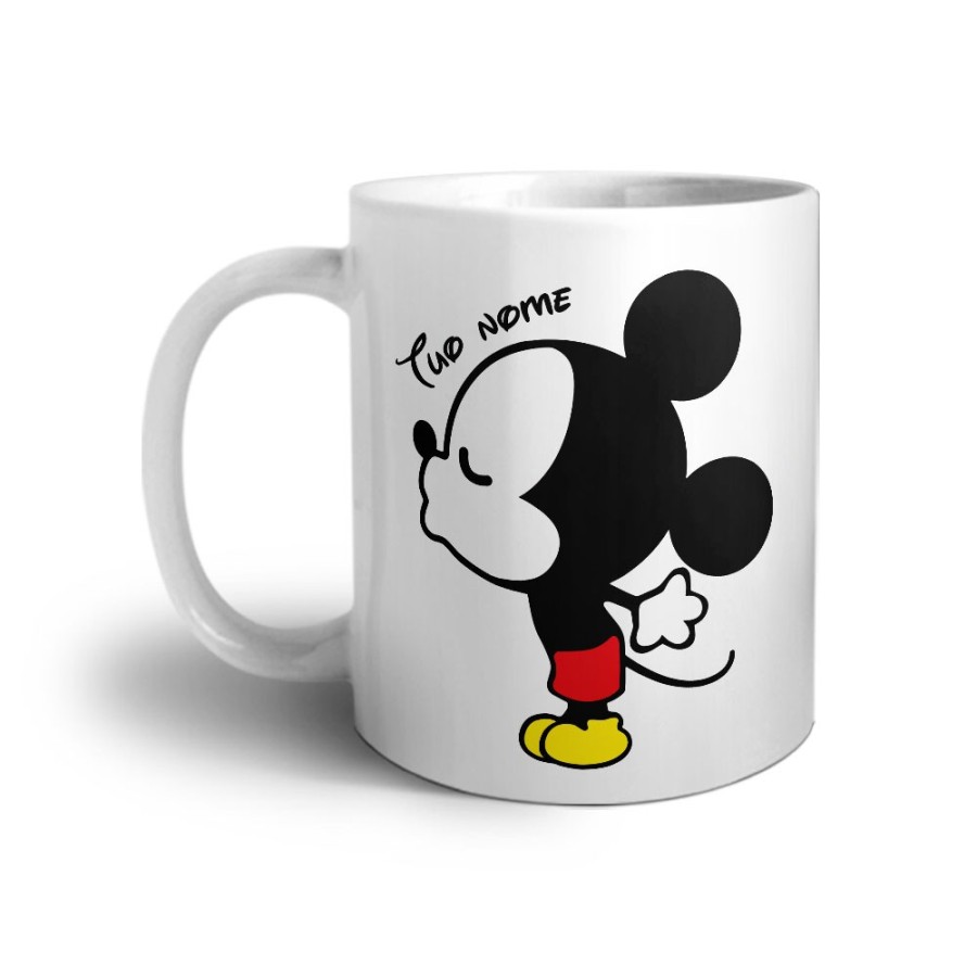 Tazza personalizzabile con nome bacio di topolino Love