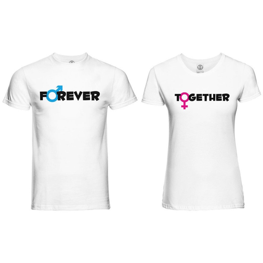 Coppia di maglie personalizzabili con nomi together forever Love