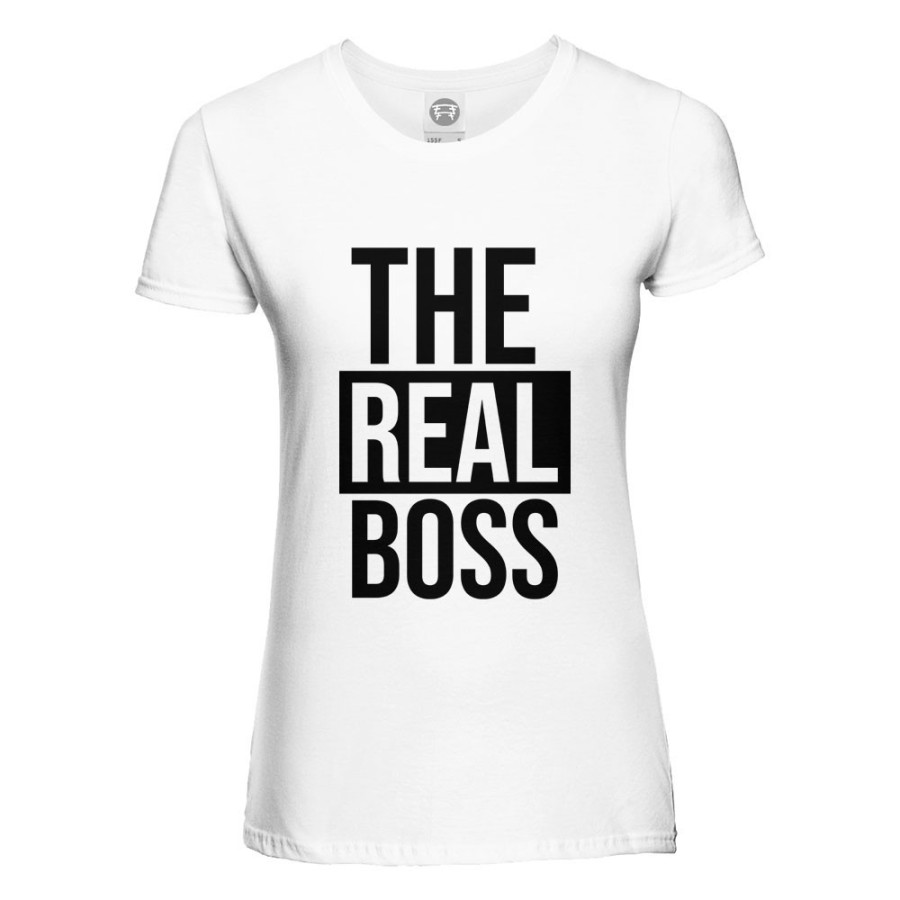 T-shirt donna personalizzabile con nome the real boss Love