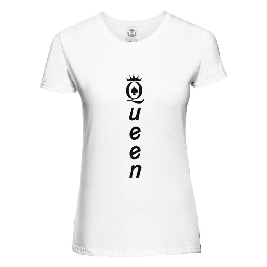 T-shirt donna personalizzabile con nome queen verticale Love