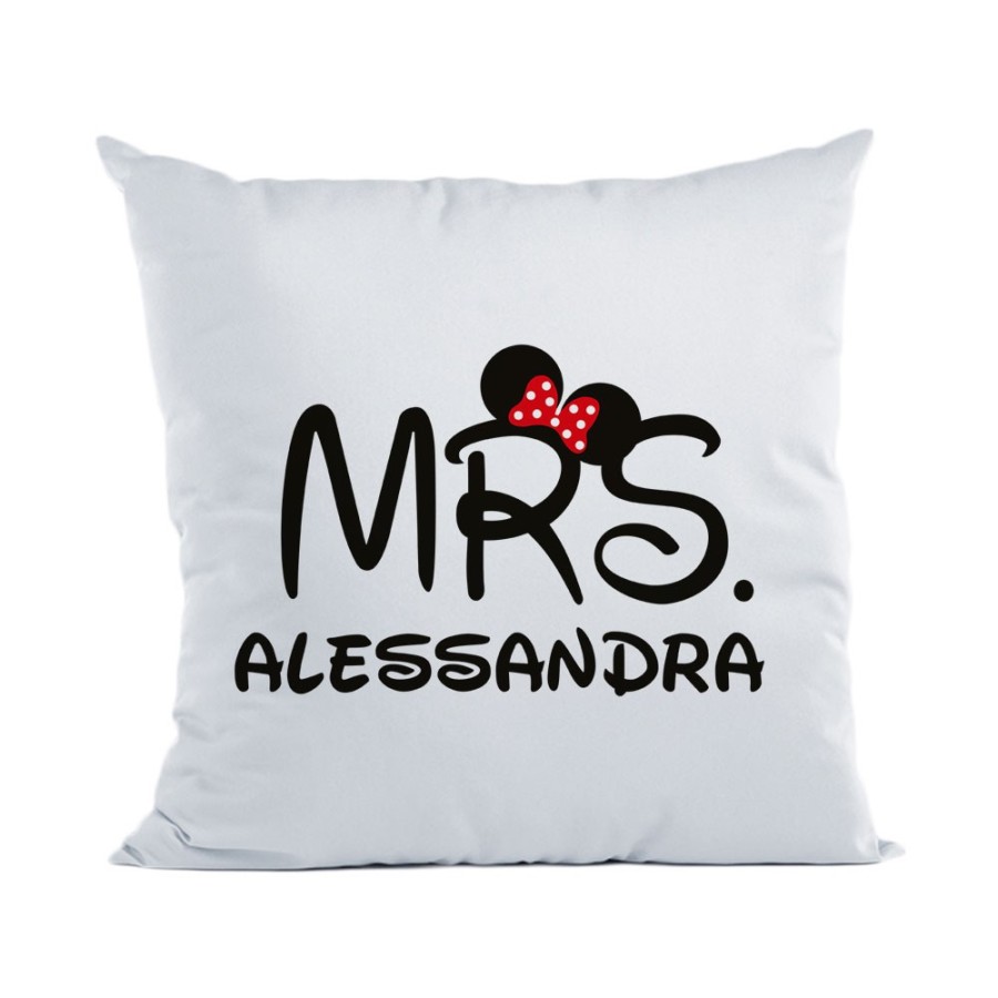 Cuscino personalizzabile con nome mrs con orecchie Love