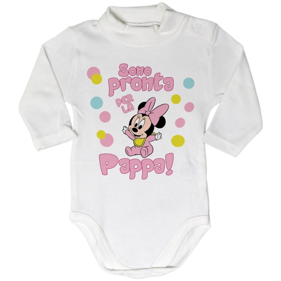 Body lupetto neonata sono pronta per la pappa baby minnie Cartoon