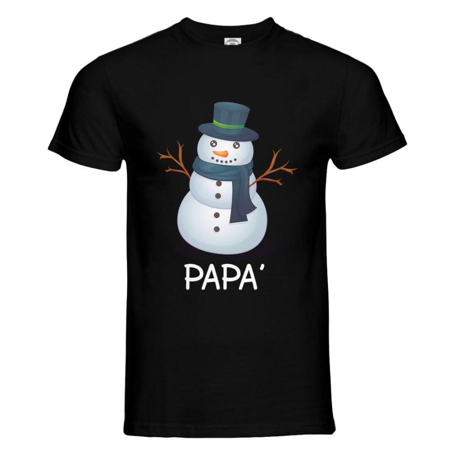 T-shirt uomo personalizzabile con nome pupazzo di neve papà Natale