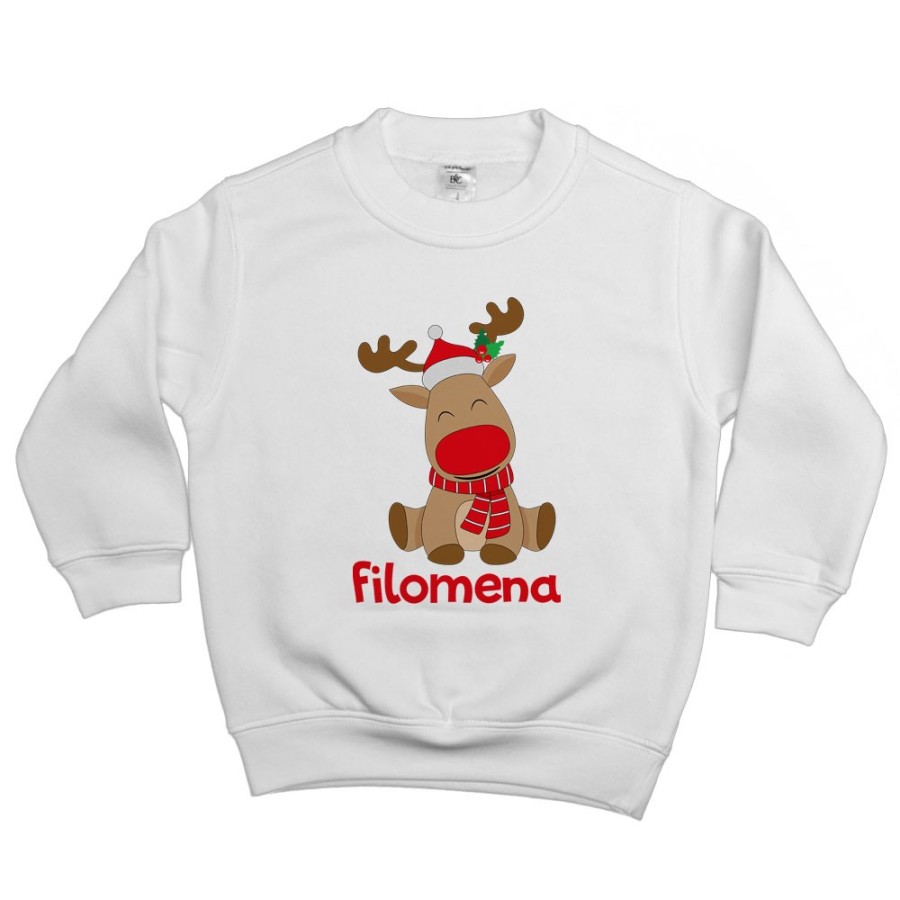 Felpa bambino personalizzabile con nome rudolph Natale