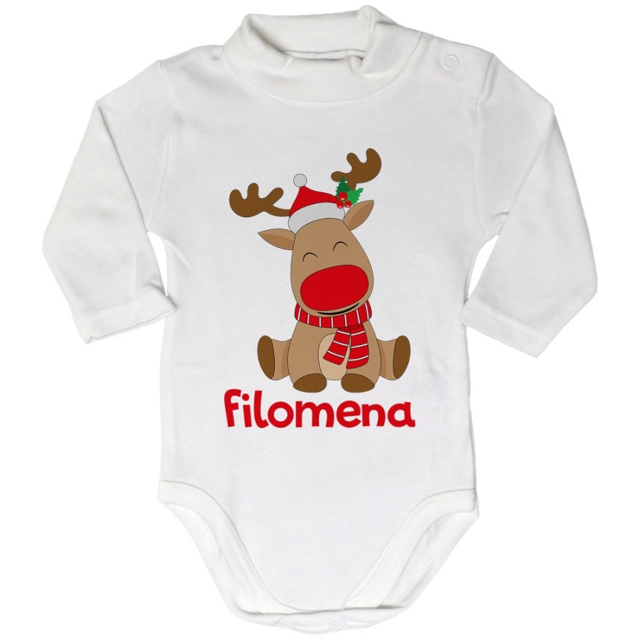 Body lupetto neonata personalizzabile con nome baby rudolph Natale