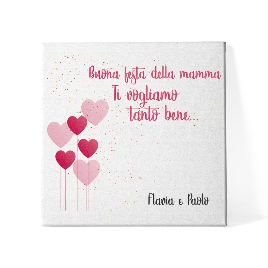 Quadro in tela personalizzato con nomi buona festa della mamma ti vogliamo tanto bene Per la mamma