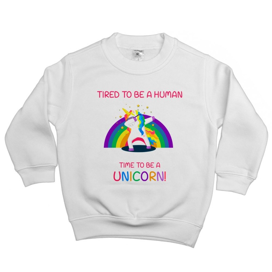 Felpa bambino tired to be a human time to be a unicorn Unicorni