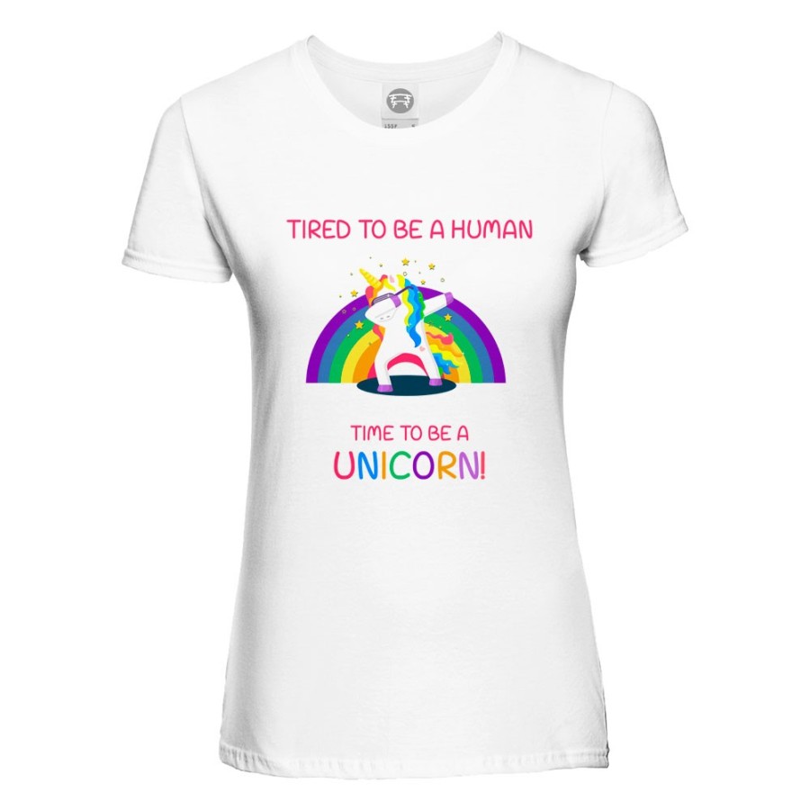 Maglia donna tired to be a human time to be a unicorn Unicorni