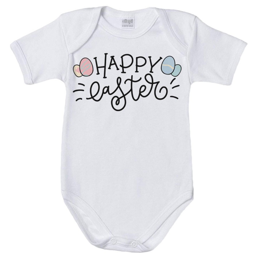 Body neonato happy easter con uova colorate Pasqua