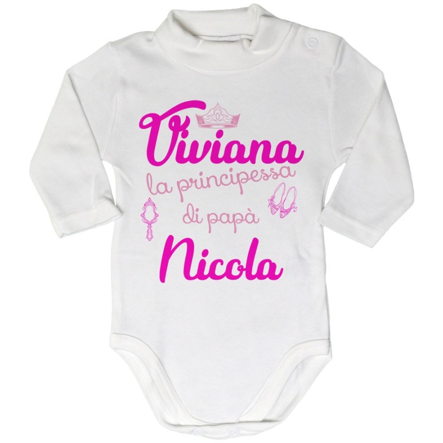 Body lupetto neonata personalizzato con nomi la principessa di papà accessories Per il papà