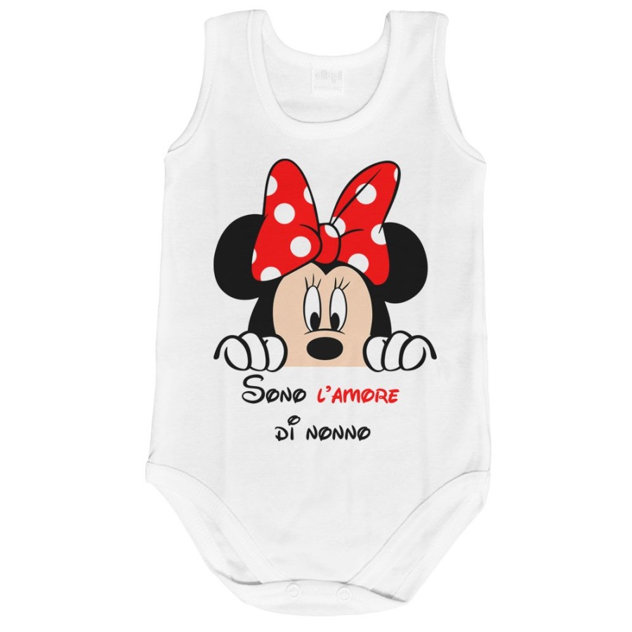 Body neonato personalizzabile con nome sono l'amore di nonno dei nonni con minnie Per i nonni