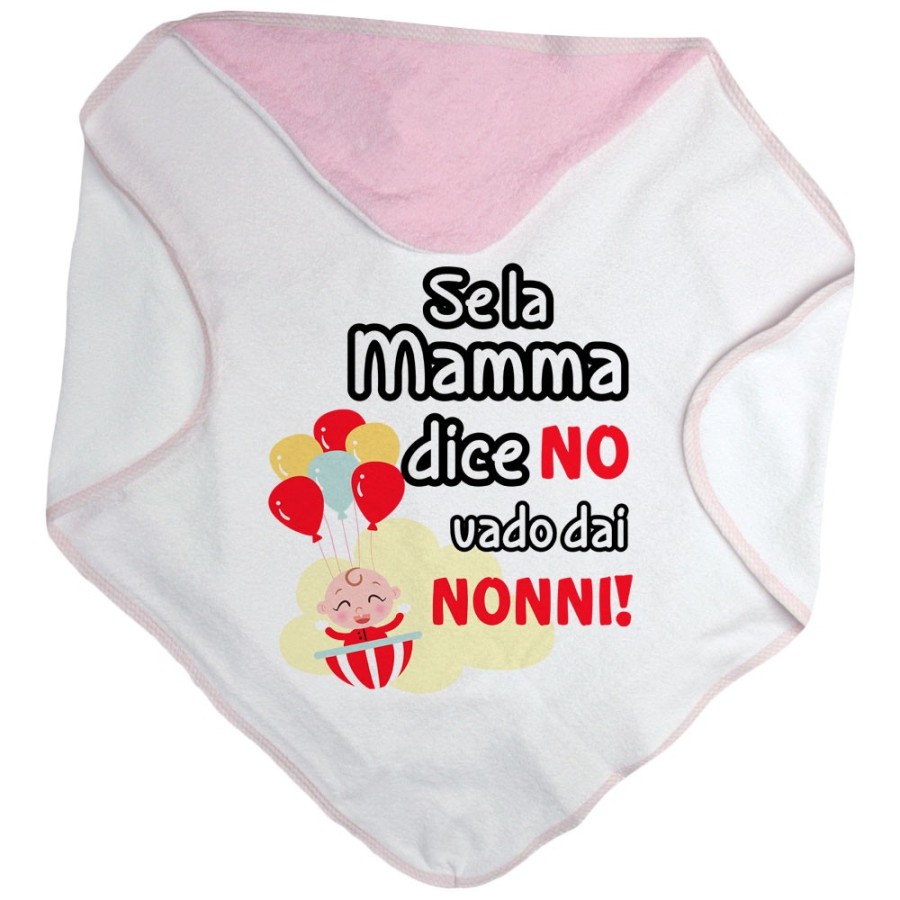 Accappatoio neonato personalizzabile con nome se la mamma dice di no vado dal nonno dai nonni Per i nonni