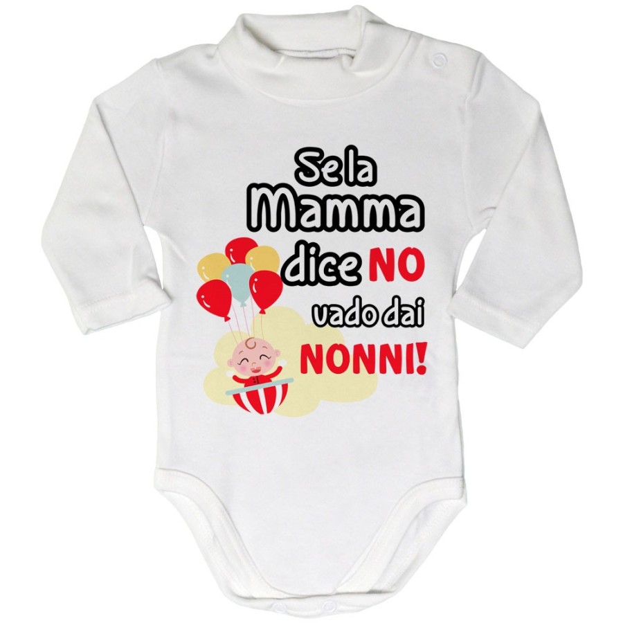 Body lupetto neonato personalizzabile con nome se la mamma dice di no vado dal nonno dai nonni Per i nonni