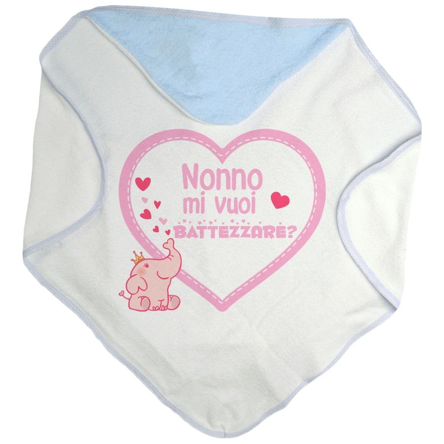 Accappatoio neonato personalizzabile con nome nonno nonni mi volete battezzare? Per i nonni