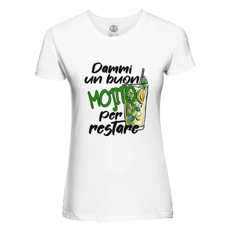 T-shirt donna dammi un buon mojito per restare Cocktail