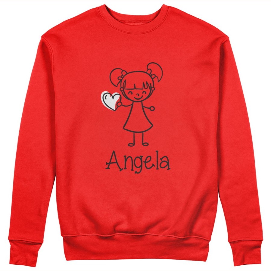 Felpa donna personalizzata con nome omina con cuore Love