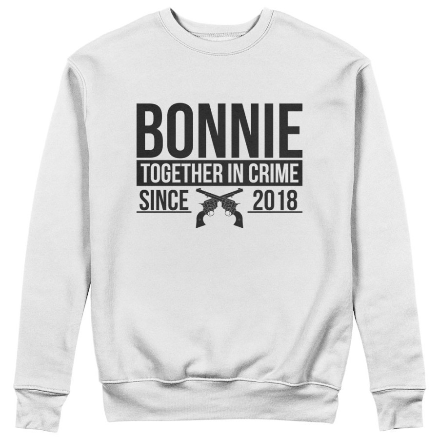 Felpa donna personalizzata con anno bonnie together in crime since Love