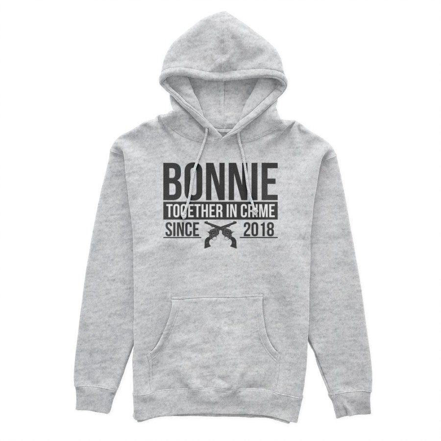 Felpa donna personalizzata con anno bonnie together in crime since Love