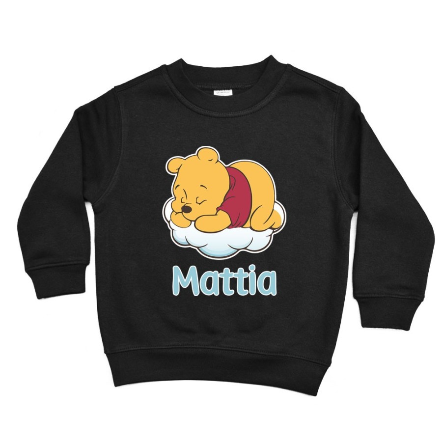 Felpa bambino personalizzata con nome sleeping winnie Cartoon