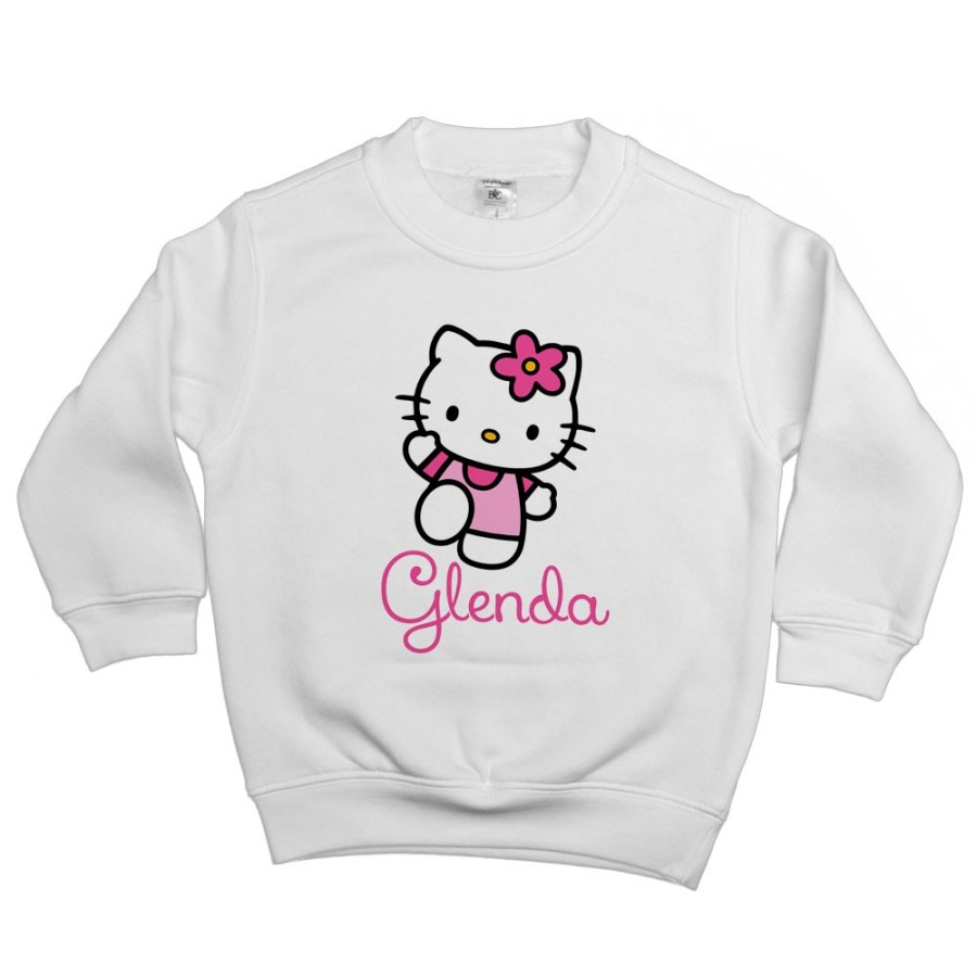 Felpa bambina personalizzata con nome hello kitty Cartoon