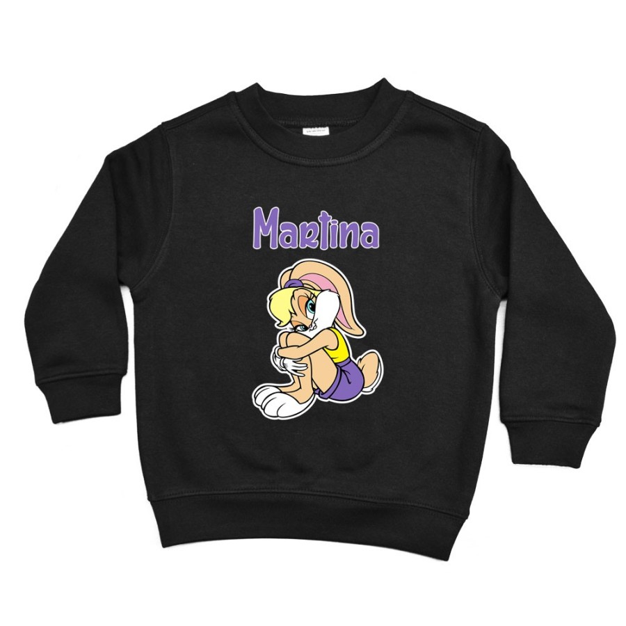 Felpa bambina personalizzata con nome baby lola bunny Cartoon