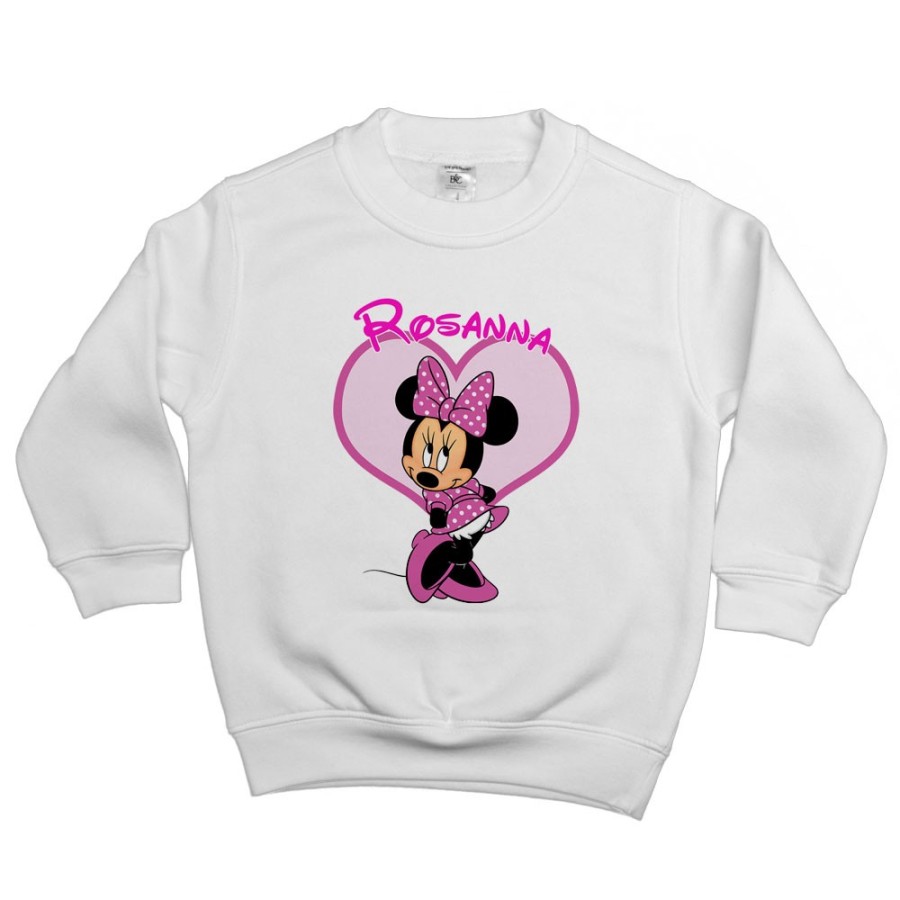 Felpa bambina personalizzata con nome minnie Cartoon