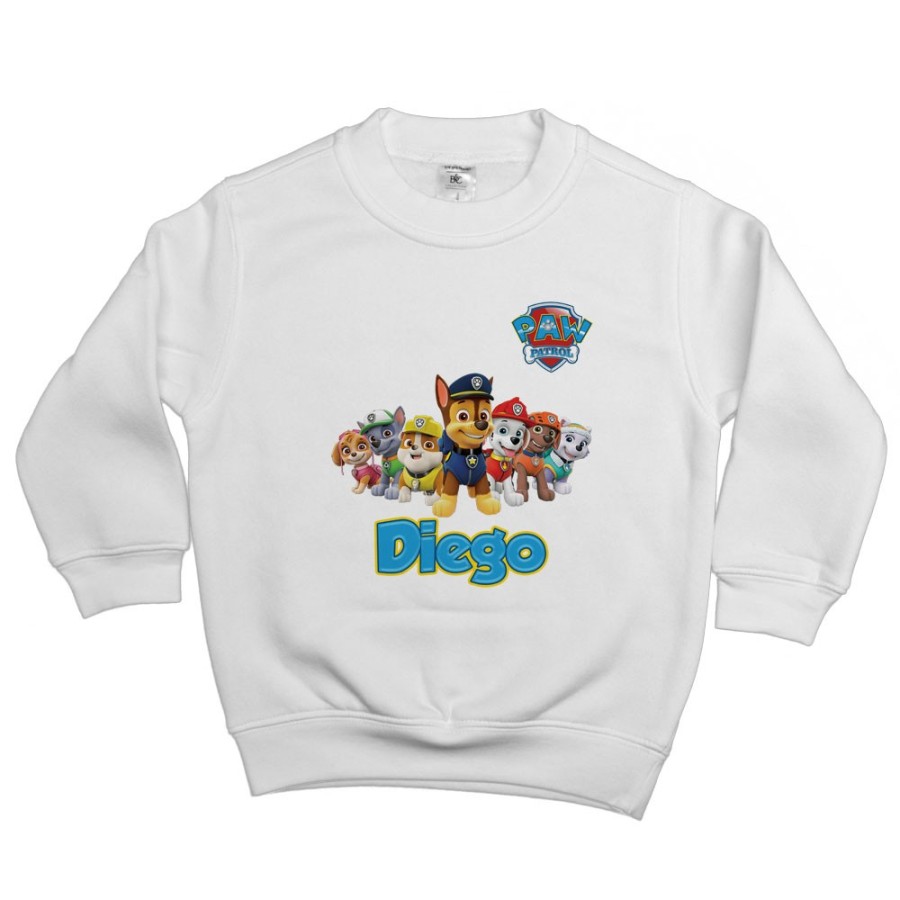 Felpa bambino personalizzata con nome paw patrol Cartoon