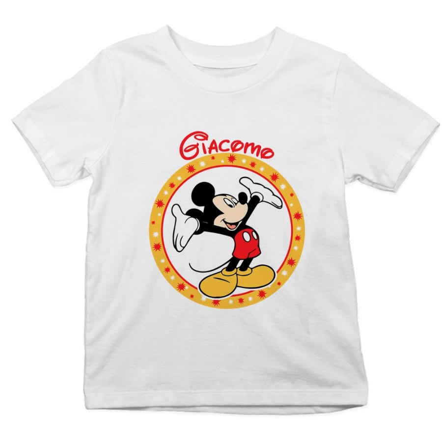 T-shirt bambino personalizzata con nome topolino Cartoon