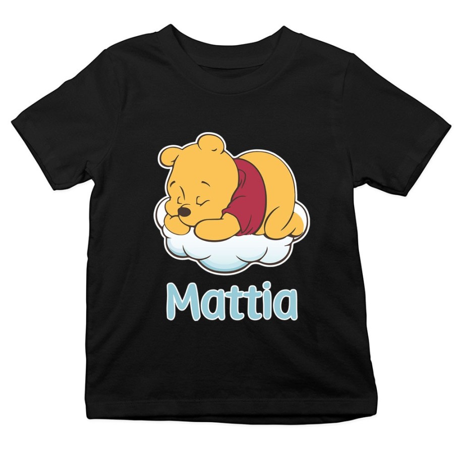 T-shirt bambino personalizzata con nome sleeping winnie Cartoon