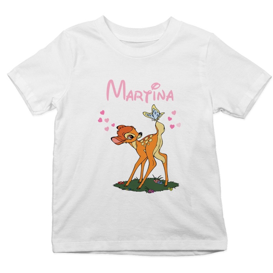 T-shirt bambino personalizzata con nome bambi Cartoon