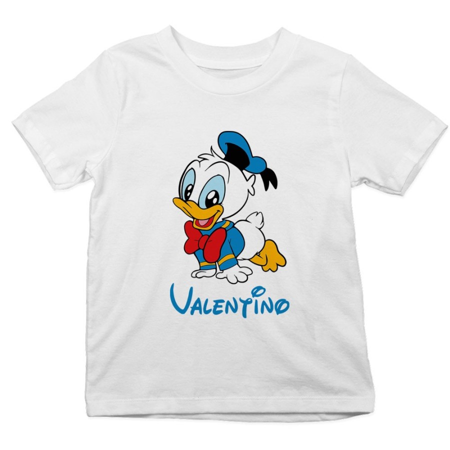 T-shirt bambino personalizzata con nome baby paperino Cartoon