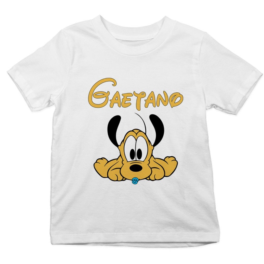 T-shirt bambino personalizzata con nome baby pluto Cartoon