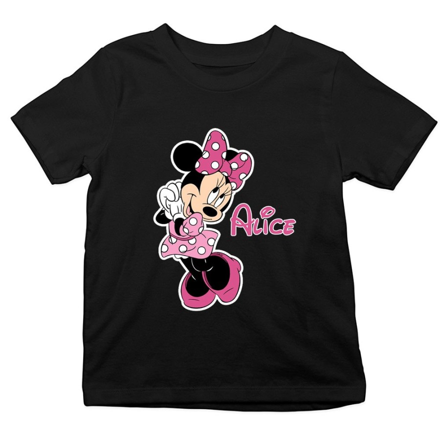 T-shirt bambina personalizzata con nome cute minnie Cartoon