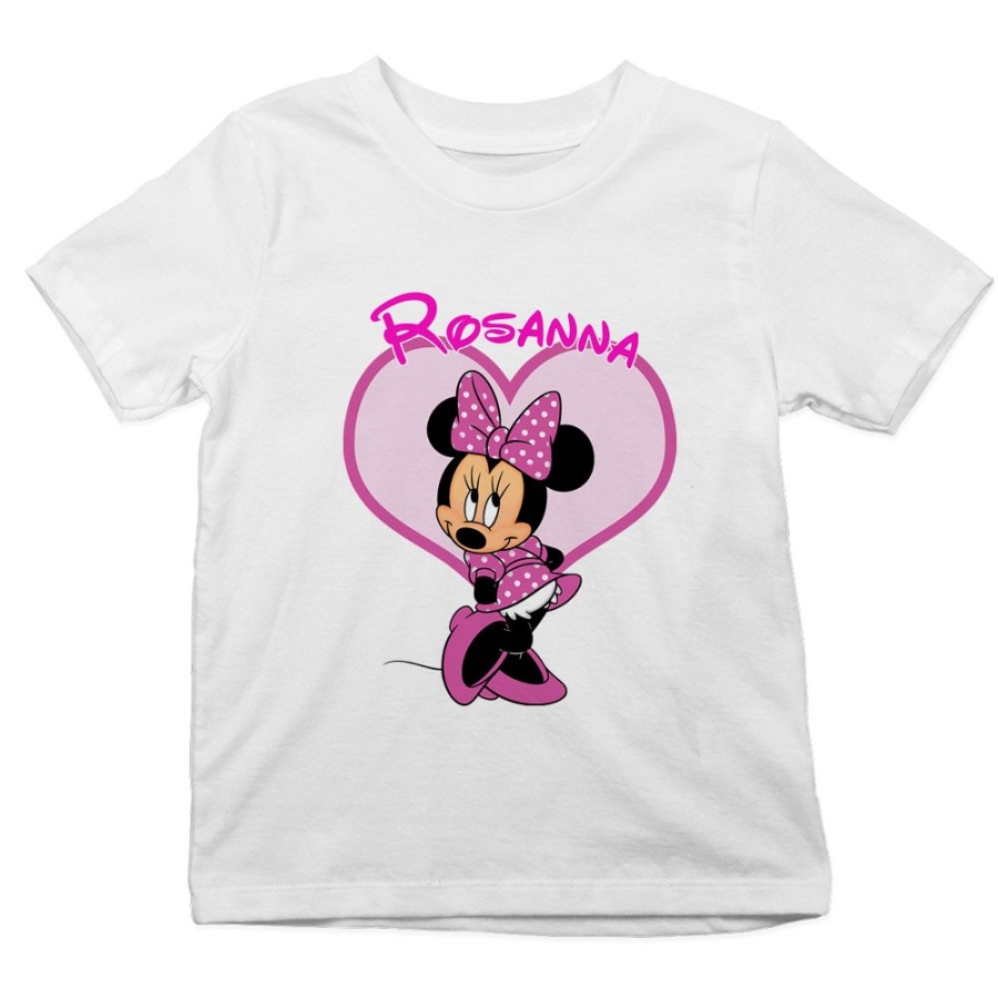 T-shirt bambina personalizzata con nome minnie Cartoon