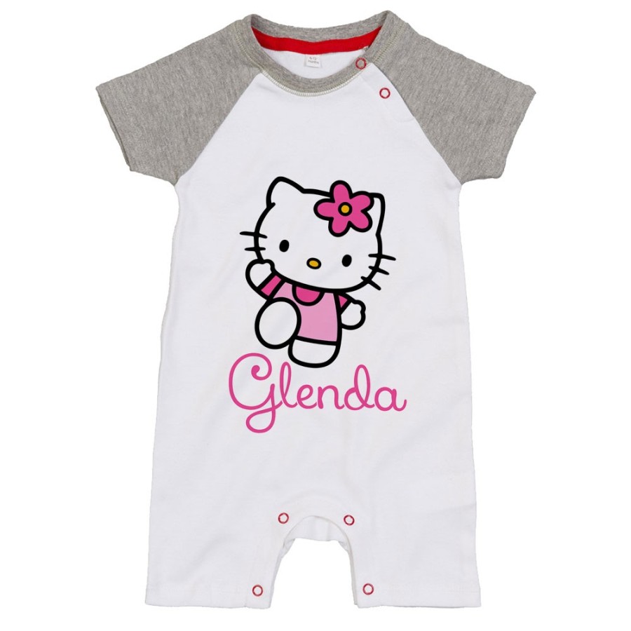 Pagliaccetto neonata personalizzato con nome hello kitty Cartoon