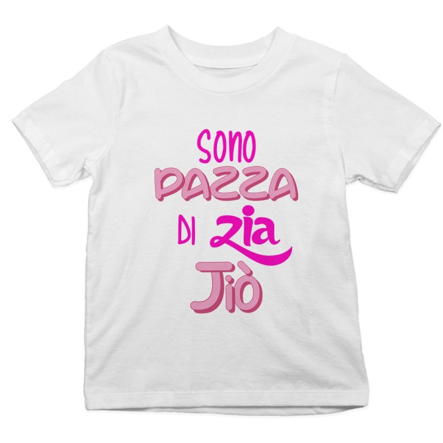 T-shirt bambino personalizzata  nome sono pazzo di zio degli zii Per gli zii