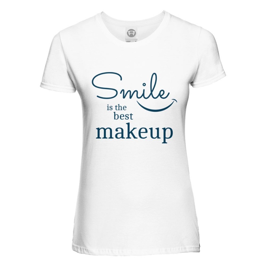 T-shirt donna smile is the best makeup Frasi