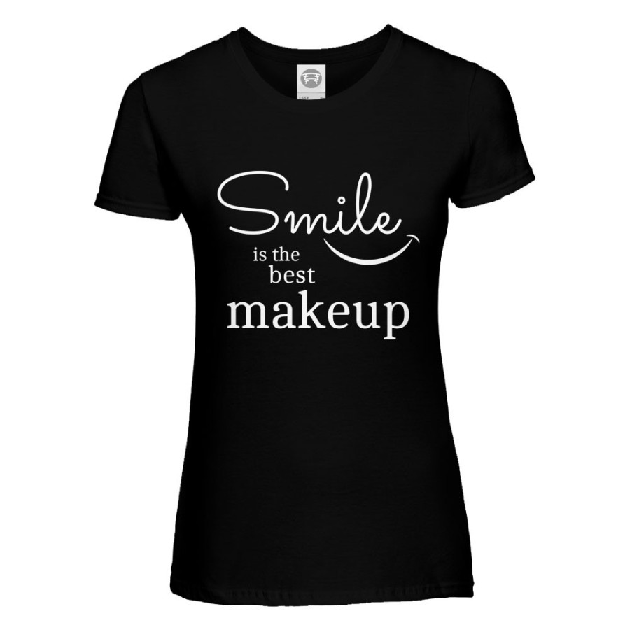 T-shirt donna smile is the best makeup Frasi