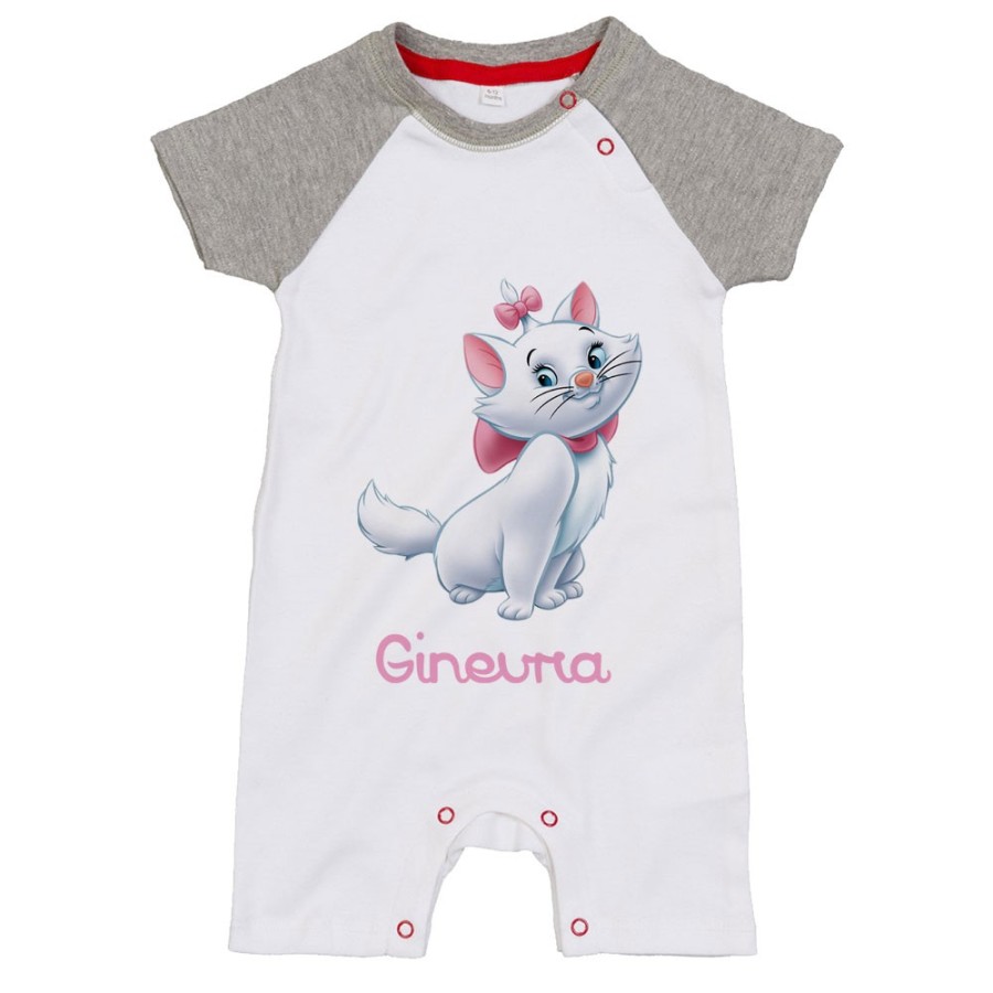 Pagliaccetto neonata personalizzato con nome minou Cartoon